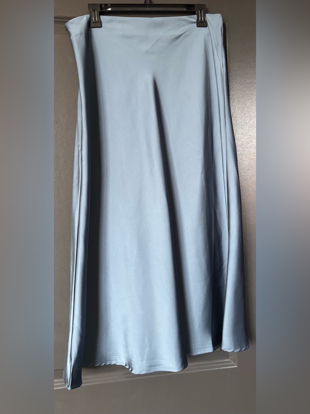 Light Blue Satin Maxi Skirt